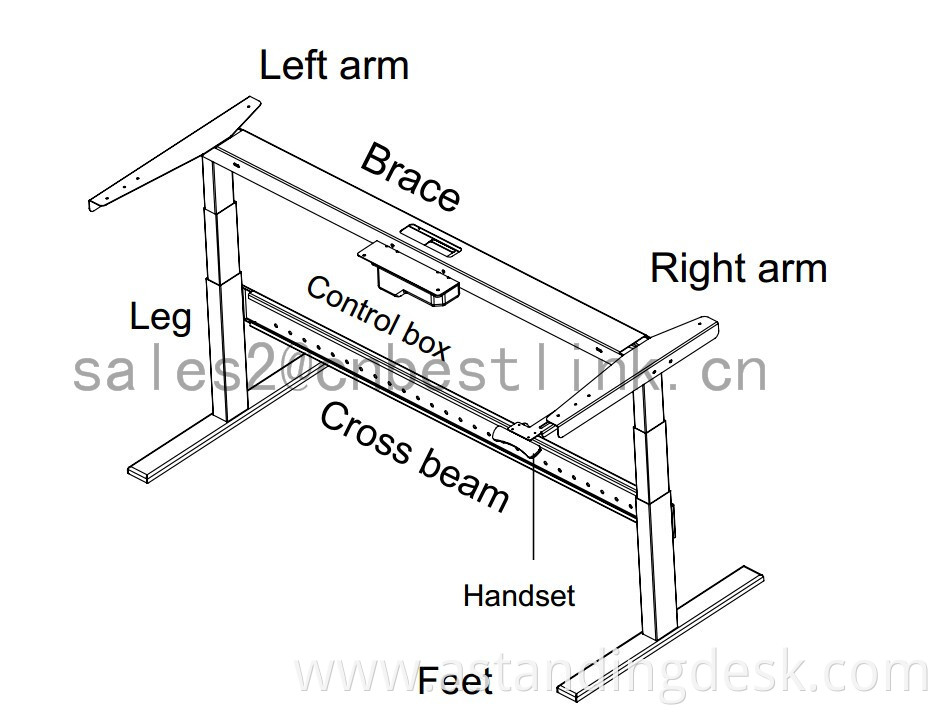 Chinese Factory Float office standing electric desk with low noise height adjustable function desk